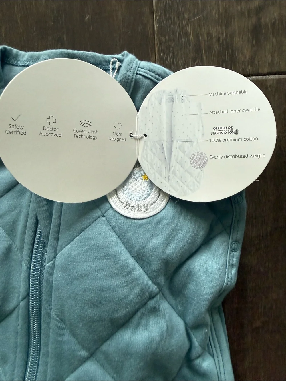 Dreamland Baby NWT Dream Weighted Sleep Swaddle in Ocean Blue Size 0-6 Months